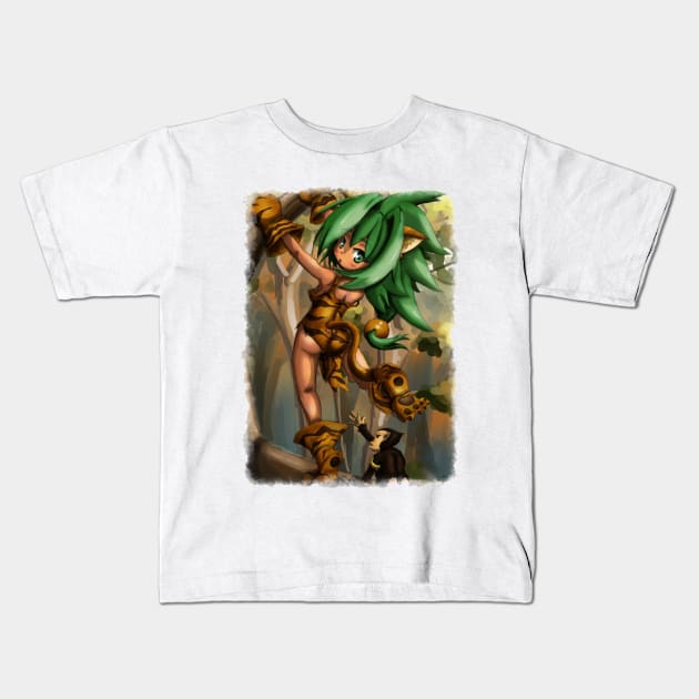 Warrior of the Jungle Kids T-Shirt by DistopiaDesing